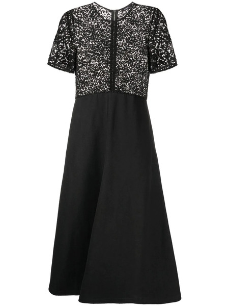  Goen.j Macramé-panel Midi Dress - Black 