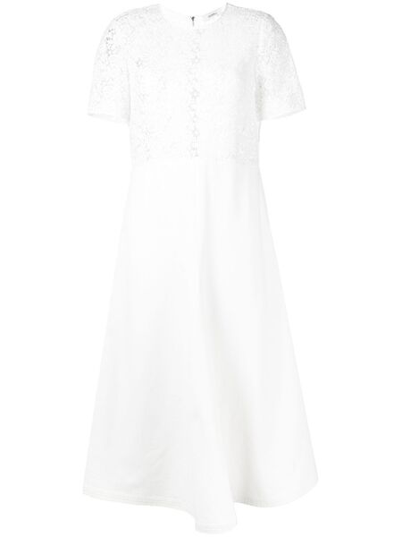  Goen.j Macramé-panel Midi Dress - White 