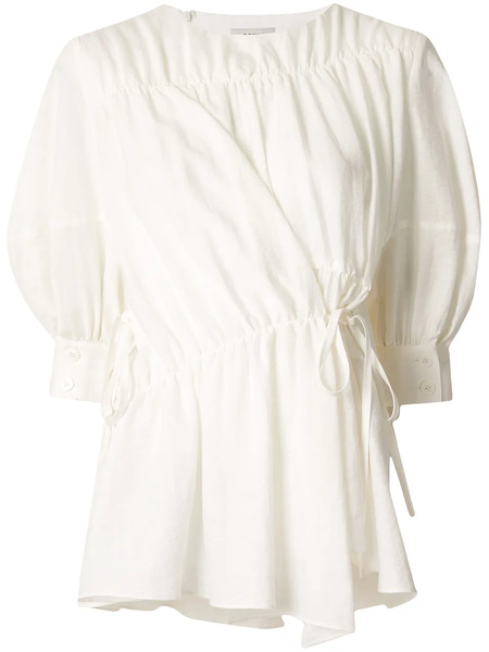  Goen.j Multi-directional Ruched Blouse - White 
