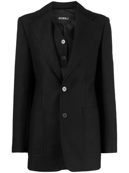  Goen.j Notched-lapels Single-breasted Blazer - Black 