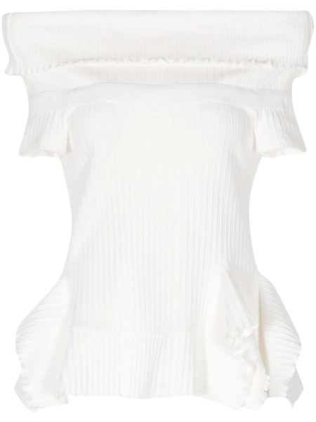  Goen.j Off-shoulder Cotton-blend Top - White 