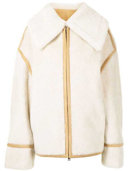  Goen.j Oversize-collar Pilot Shearling Jacket - Neutrals 
