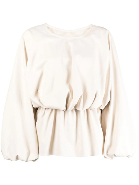  Goen.j Puffer Faux-leather Blouse - White 