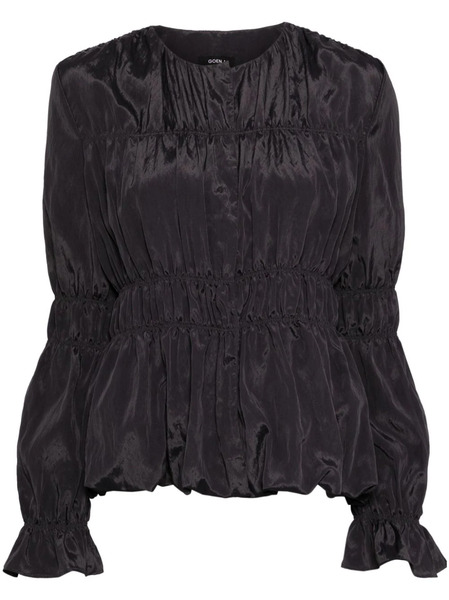  Goen.j Ruched Single-breasted Jacket - Black 