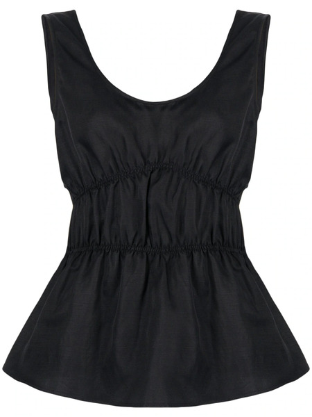  Goen.j Ruched Sleeveless Top - Black 