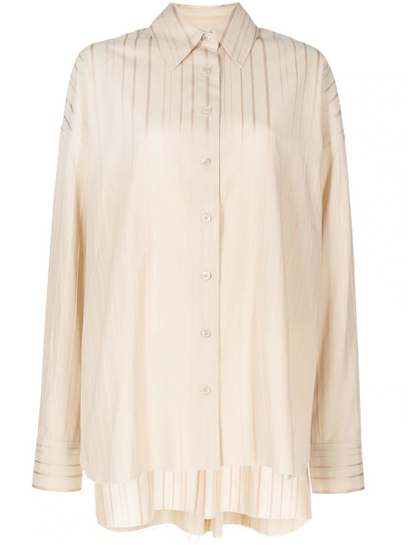  Goen.j Striped Metallic-threading Shirt - Neutrals 