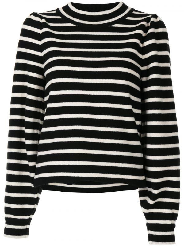  Goen.j Striped Pattern Jumper - Black 