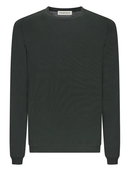  Goes Botanical Crew-neck Long-sleeve Sweater - Green 