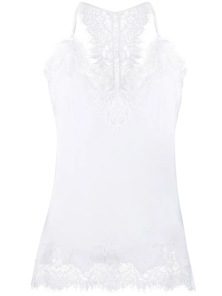  Gold Hawk Lace-panel Tank Top - White 