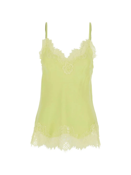  Gold Hawk Lace-trim Sleeveless Top - Yellow 