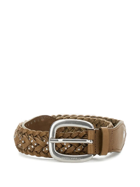 Golden Goose Braided Leather Belt - Brown 