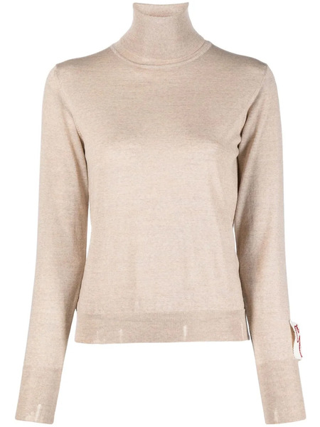  Golden Goose Distressed Roll-neck Virgin Wool Jumper - Neutrals 