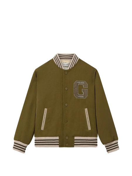  Golden Goose Kids Journey Embroidered-patch Bomber Jacket - Green 