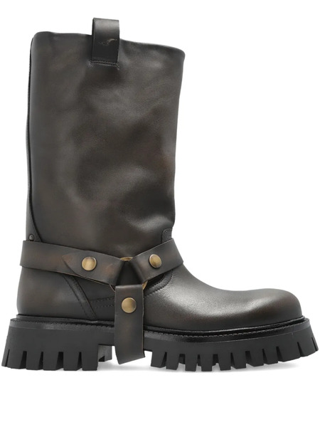  Golden Goose Kurt Chunky Buckle-strap Leather Boots - Brown 