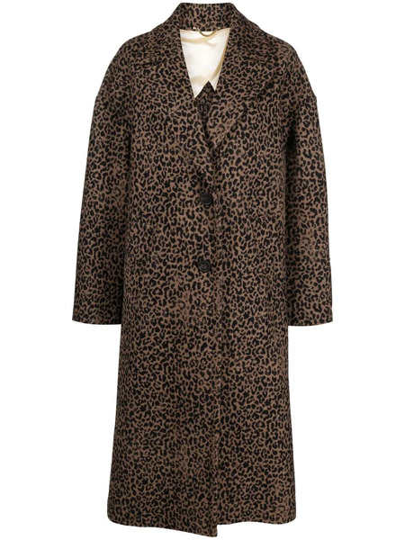  Golden Goose Leopard-print Oversized Coat - Black 