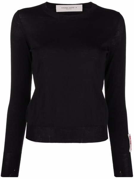  Golden Goose Logo-patch Wool Jumper - Black 