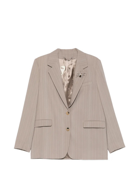  Golden Goose Pinstripe Embellished Blazer - Neutrals 