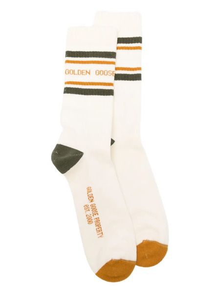  Golden Goose Stripe-detail Socks - Neutrals 