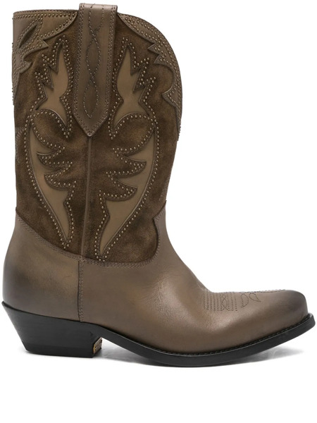 Golden Goose Suede-appliqué Boots - Brown 