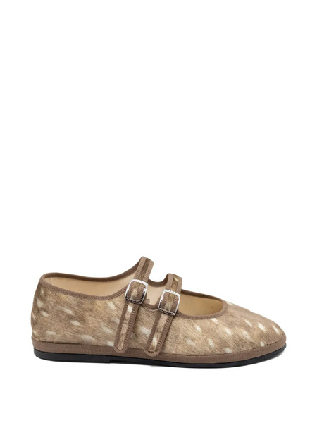  Gondolina Deer-print Double-strap Ballet Flats - Neutrals 