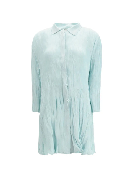  Gongdid Design Long-sleeve Mini Dress - Blue 