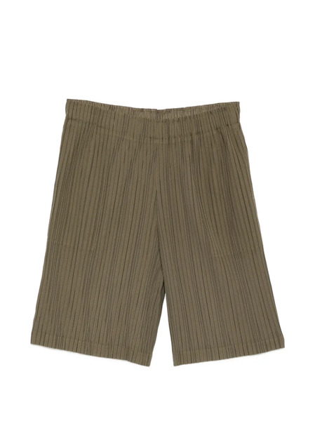  Gongdid Design Pleated Elasticated Track Shorts - Green 