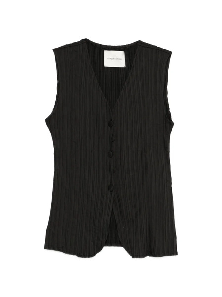  Gongdid Design Plisse Top - Black 