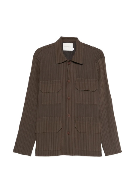  Gongdid Design Pocketed Textured Shirt - Brown 