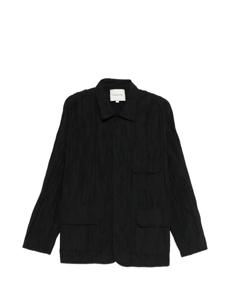  Gongdid Design Textured Pocketed Shirt Jacket - Black 