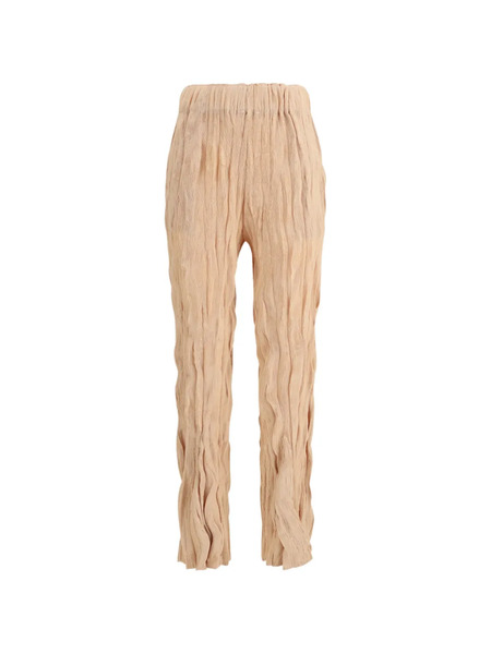  Gongdid Design Wavy Elasticated Crinkled Trousers - Neutrals 