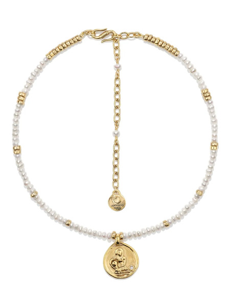  Goossens Astro Aquarius Pearls Necklace - Gold 