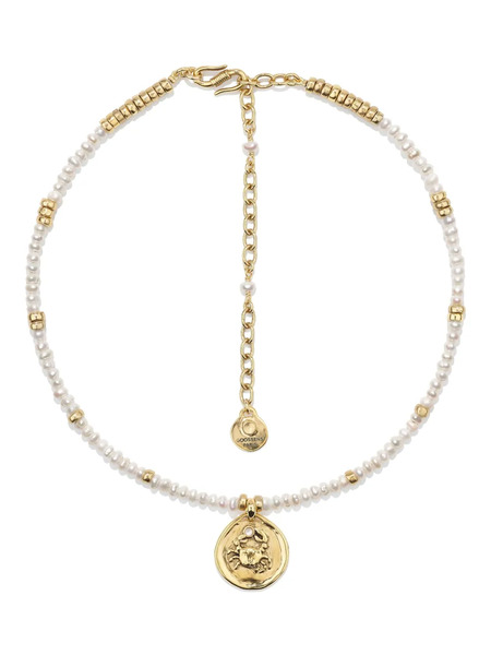  Goossens Astro Cancer Pearls Necklace - Gold 