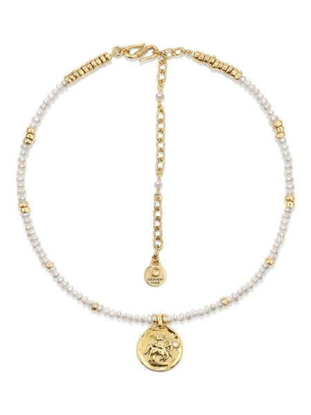  Goossens Astro Sagittarius Pearls Necklace - Gold 