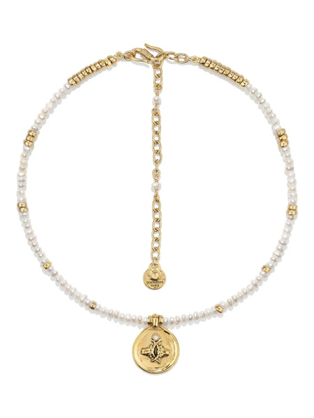  Goossens Astro Taurus Pearls Necklace - Gold 
