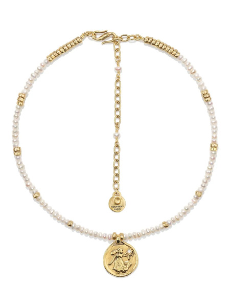  Goossens Astro Virgo Pearls Necklace - Gold 