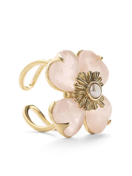  Goossens Four-leaf Clover Gemstone Ring - Gold 