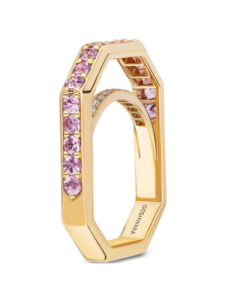  Goshwara Pink-sapphire Square Ring - Gold 