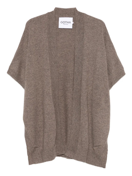  Gotha Short-sleeved Open-front Cardigan - Brown 