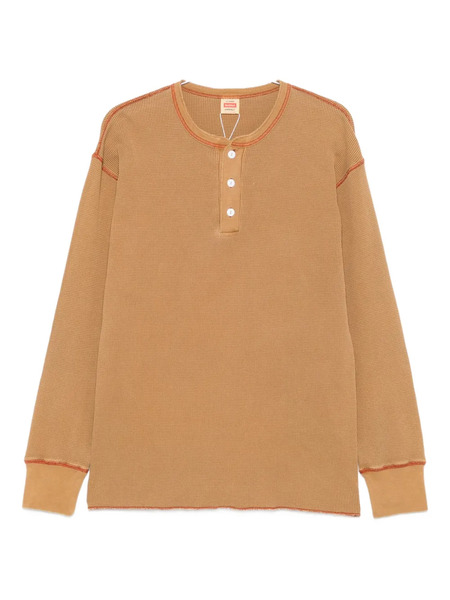  Gramicci Button-placket Waffle Sweater - Brown 