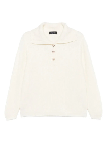  Gran Sasso Button Collared Sweater - White 
