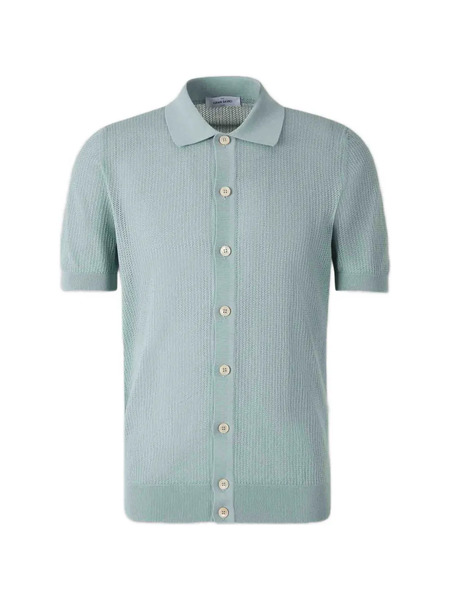  Gran Sasso Buttoned Collared Shirt - Green 