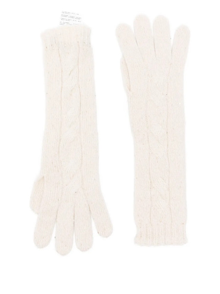  Gran Sasso Cable-knit Gloves - Neutrals 