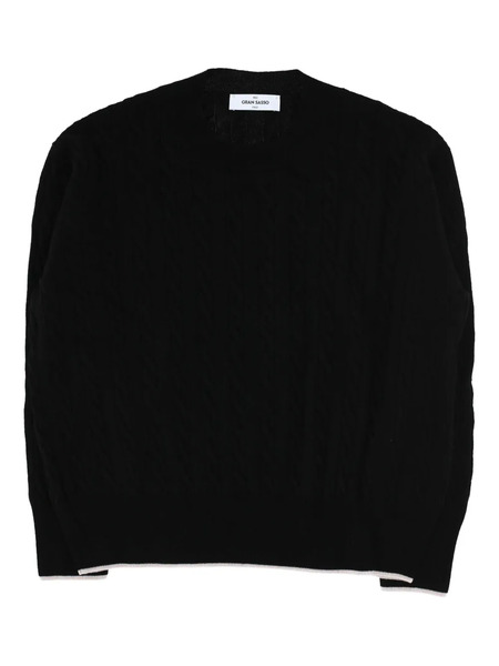  Gran Sasso Cable-knit Wool-blend Sweater - Black 