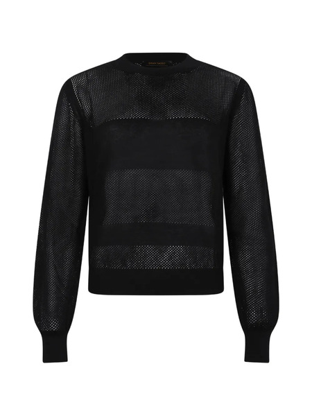 Gran Sasso Open Knit Sweater - Black 