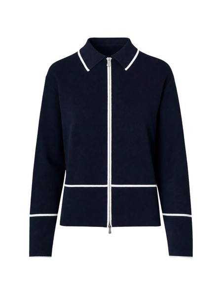  Gran Sasso Piped Zip Jacket - Blue 