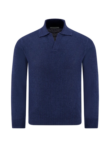  Gran Sasso Polo-collar Sweater - Blue 