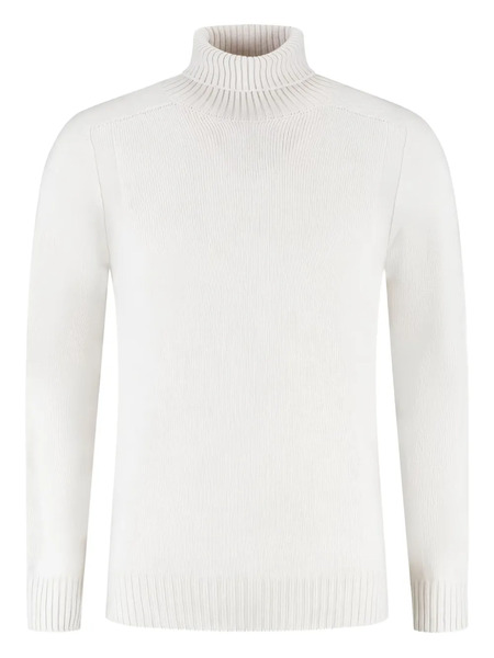  Gran Sasso Turtleneck Ribbed Sweater - White 