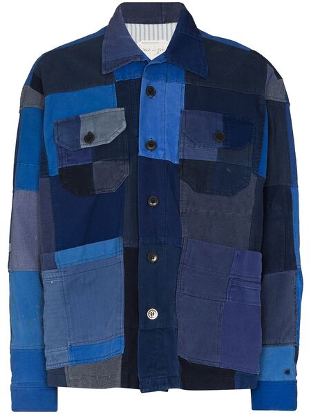  Greg Lauren French Artist Patchwork Jacket - Blue 