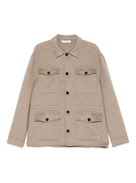  Greyed Buttoned Shirt Jacket - Neutrals 
