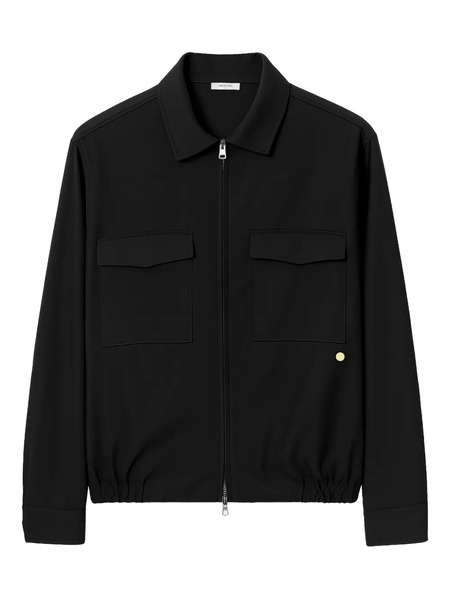 Greyed Flap Pocket Zip Jacket - Black 